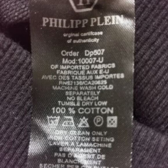 Men's  M NWOT Black Philipp Plein Sweatshirt - Skull with crystals and studs - Picture 3 of 11